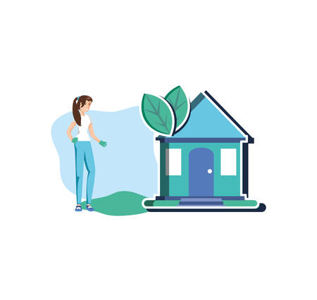 Avatar woman design, Sustainability eco friendly green recycle ecology renewable and solution theme Vector illustrationのイラスト素材