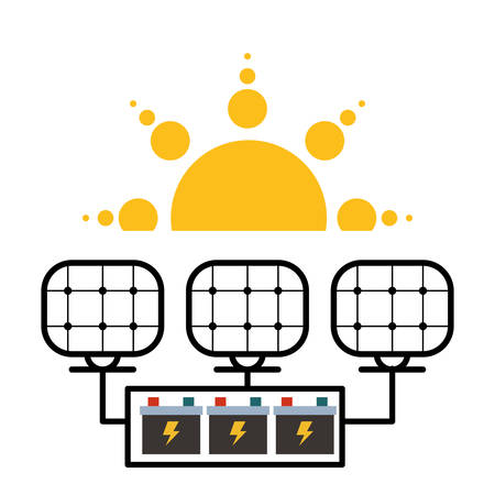 solar panel energy with recycling arrows vector illustration designのイラスト素材