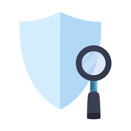 shield protection magnifying glass image vector illustrationのイラスト素材