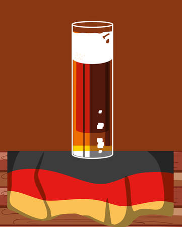 glass of beer with germany flag oktoberfest icon vector illustration designのイラスト素材