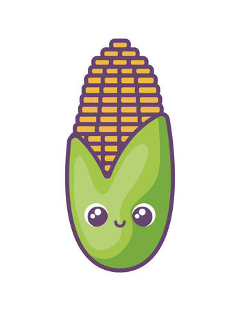 sweet corn in white background vector illustration designのイラスト素材