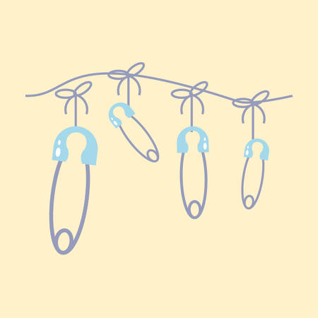 cute clothespins hook hanging isolated icon vector illustration designのイラスト素材