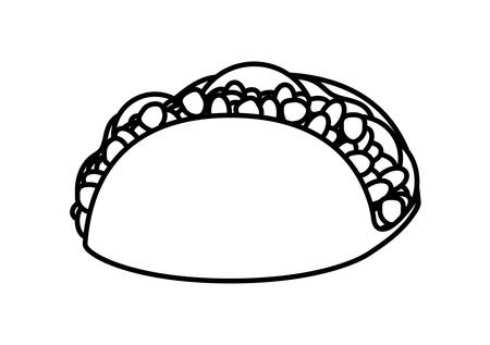 delicious taco , typical Mexican food vector illustration designのイラスト素材