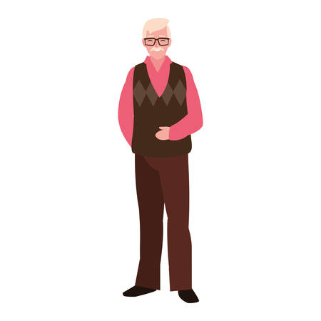 elderly man character grandpa design vector illustrationのイラスト素材