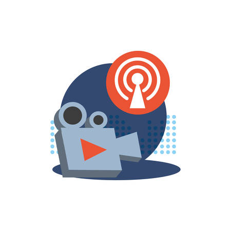 antena button with connection vector illustration designのイラスト素材