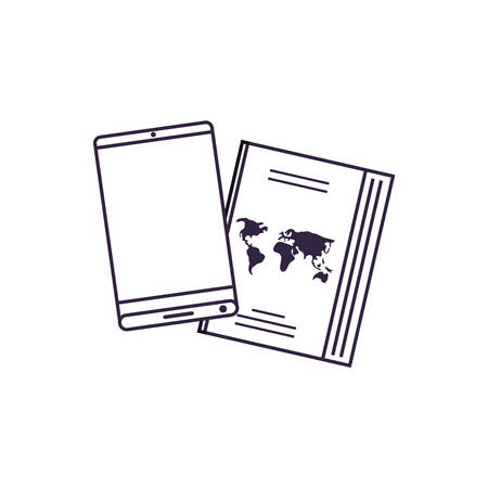 smartphone device with passport document vector illustration designのイラスト素材