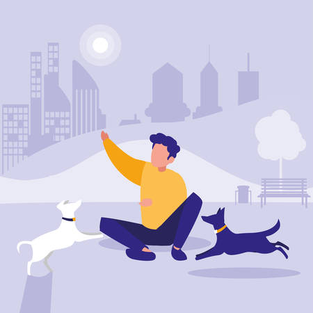 Man design, Park nature outdoor season spring and summer theme Vector illustrationのイラスト素材