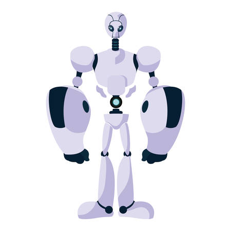 Robot design, Robotic tecnology futuristic toy machine cyborg science theme Vector illustrationのイラスト素材
