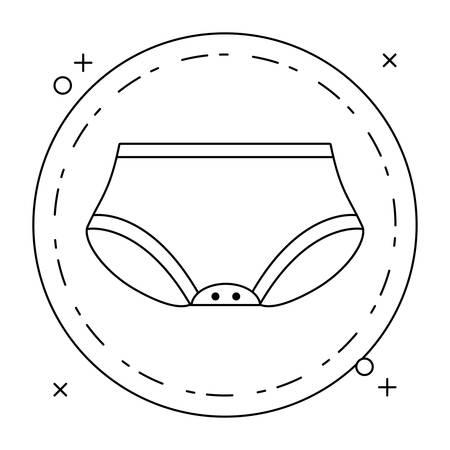 baby diaper for boy in frame circular vector illustration designのイラスト素材