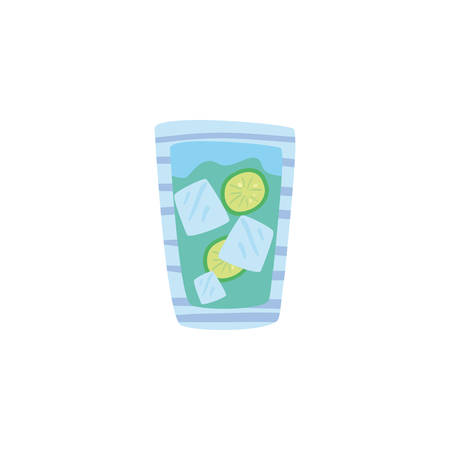 glass with refreshing drink on white background vector illustration designのイラスト素材