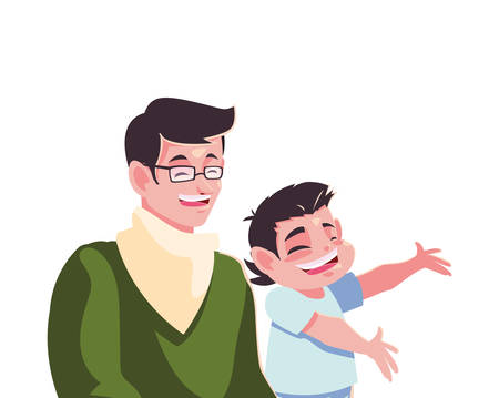 Father with son design, Family relationship avatar lifestyle person and character theme Vector illustrationのイラスト素材