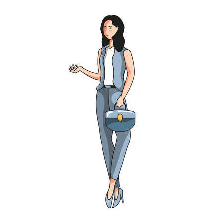 elegant businesswoman worker avatar character vector illustration designのイラスト素材