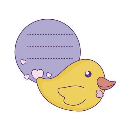duck plastic toy in card vector illustration designのイラスト素材