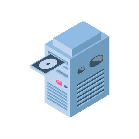 server equipment on white background vector illustration designのイラスト素材