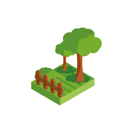 tree and plants on white background vector illustration designのイラスト素材