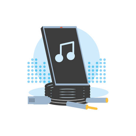 smartphone device with media player technology vector illustration designのイラスト素材