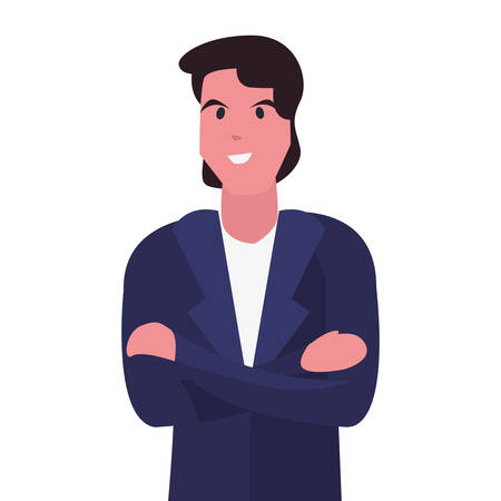 man character portrait cartoon design vector illustrationのイラスト素材