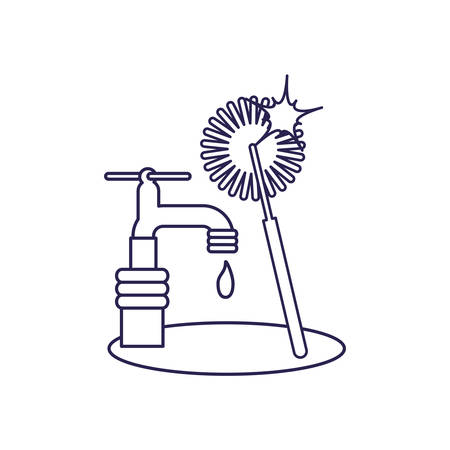 Water tap design, Object home work hygiene equipment domestic and housework theme Vector illustrationのイラスト素材
