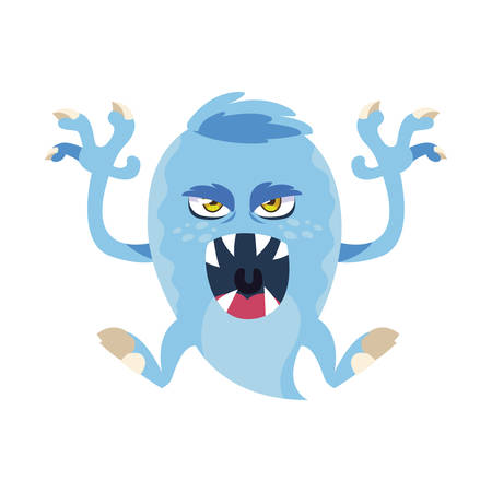funny monster comic character avatar vector illustration designのイラスト素材