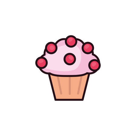 delicious and fresh cupcake in white background vector illustration designのイラスト素材