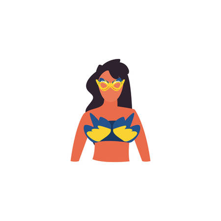 beautiful woman brazilian garota on white background vector illustration designのイラスト素材