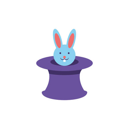 wizard hat with cute rabbit on white background vector illustration designのイラスト素材