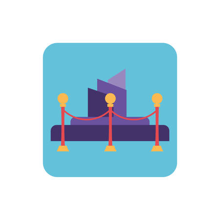 security zone barrier used in theater premiere, gala festival celebration, party, museum exhibition vector illustration designのイラスト素材