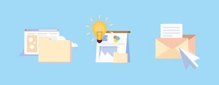 set of icons website code , user interface elements and workflow objects vector illustration designのイラスト素材