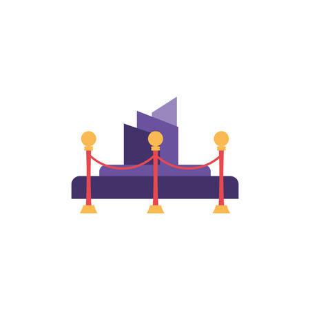 security zone barrier used in theater premiere, gala festival celebration, party, museum exhibition vector illustration designのイラスト素材