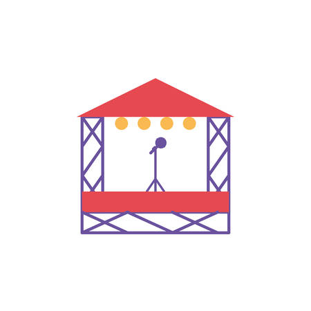 stage with microphone on white background vector illustration designのイラスト素材