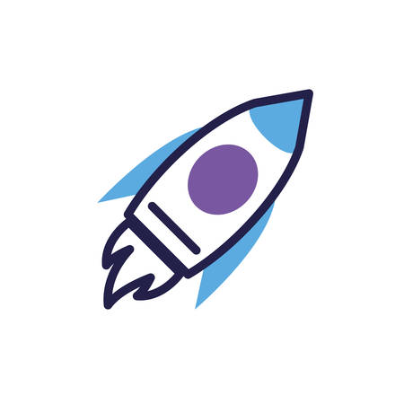 flying rocket in white background vector illustration designのイラスト素材