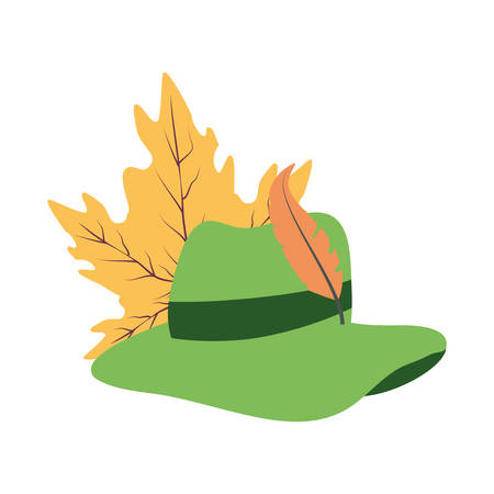 tyrolean hat germany oktoberfest icon vector illustration designのイラスト素材