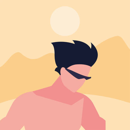 man with sunglasses extreme sport and lifestyle vector illustrationのイラスト素材