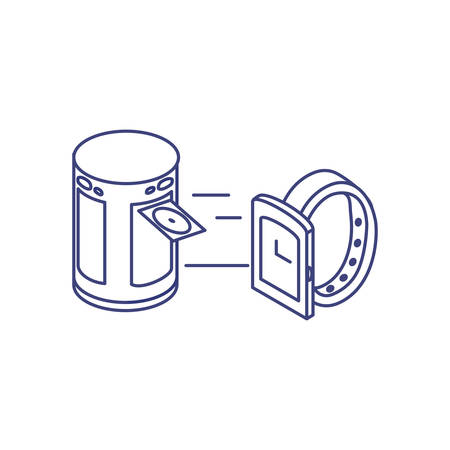 smartwatch device with data disk technology vector illustration designのイラスト素材