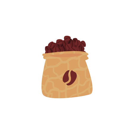 bag with coffee beans on white background vector illustration designのイラスト素材