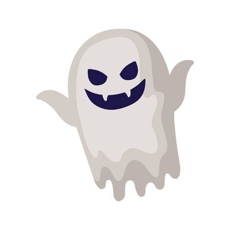 spooky halloween ghost on white background vector illustration designのイラスト素材