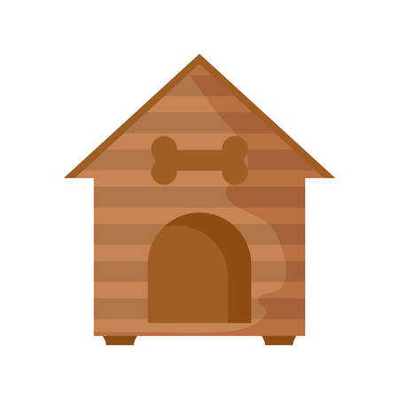 cute wooden dog house on white background vector illustration designのイラスト素材