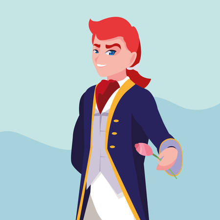 prince of fairytale avatar character vector illustration designのイラスト素材