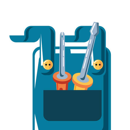 overall uniform with screwdrivers tools vector illustration designのイラスト素材