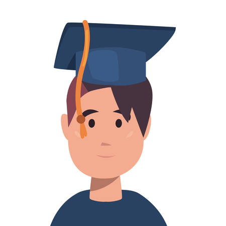boy student with graduation suit back to school vector illustrationのイラスト素材