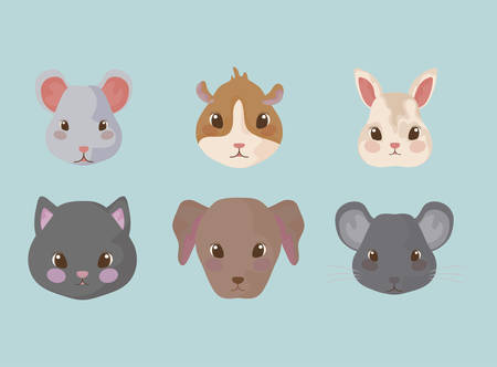 group of cute baby animals vector illustration designのイラスト素材