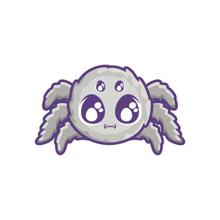 creepy spider animal on white background vector illustration designのイラスト素材