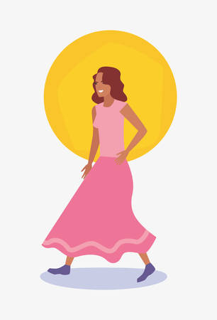 woman female character gesture design vector illustrationのイラスト素材