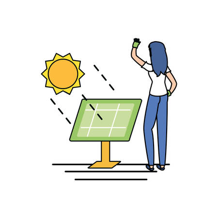 Avatar woman design, Sustainability eco friendly green recycle ecology renewable and solution theme Vector illustrationのイラスト素材