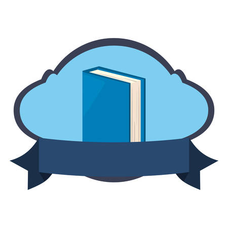 book back to school flat badge ribbon vector illustrationのイラスト素材