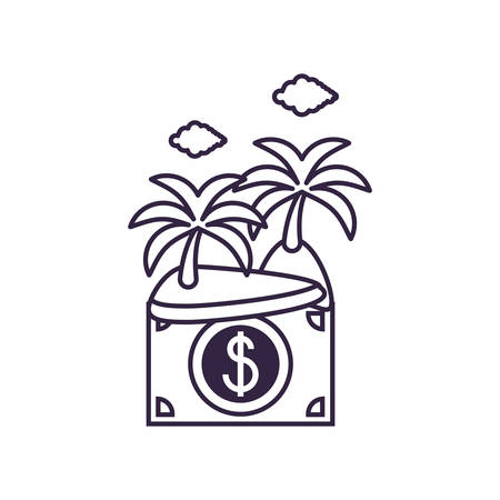 island beach with bill dollar vector illustration designのイラスト素材