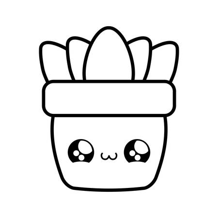 houseplant in pot kawaii style vector illustration designのイラスト素材