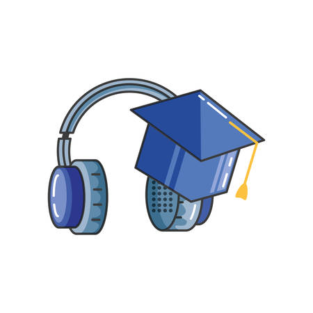 graduation hat study element icon vector illustration designのイラスト素材