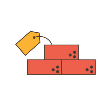bricks construction with price tag hanging vector illustration designのイラスト素材