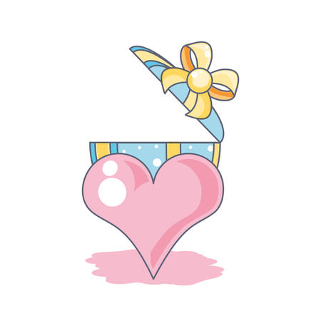 gift box present and heart love vector illustration designのイラスト素材